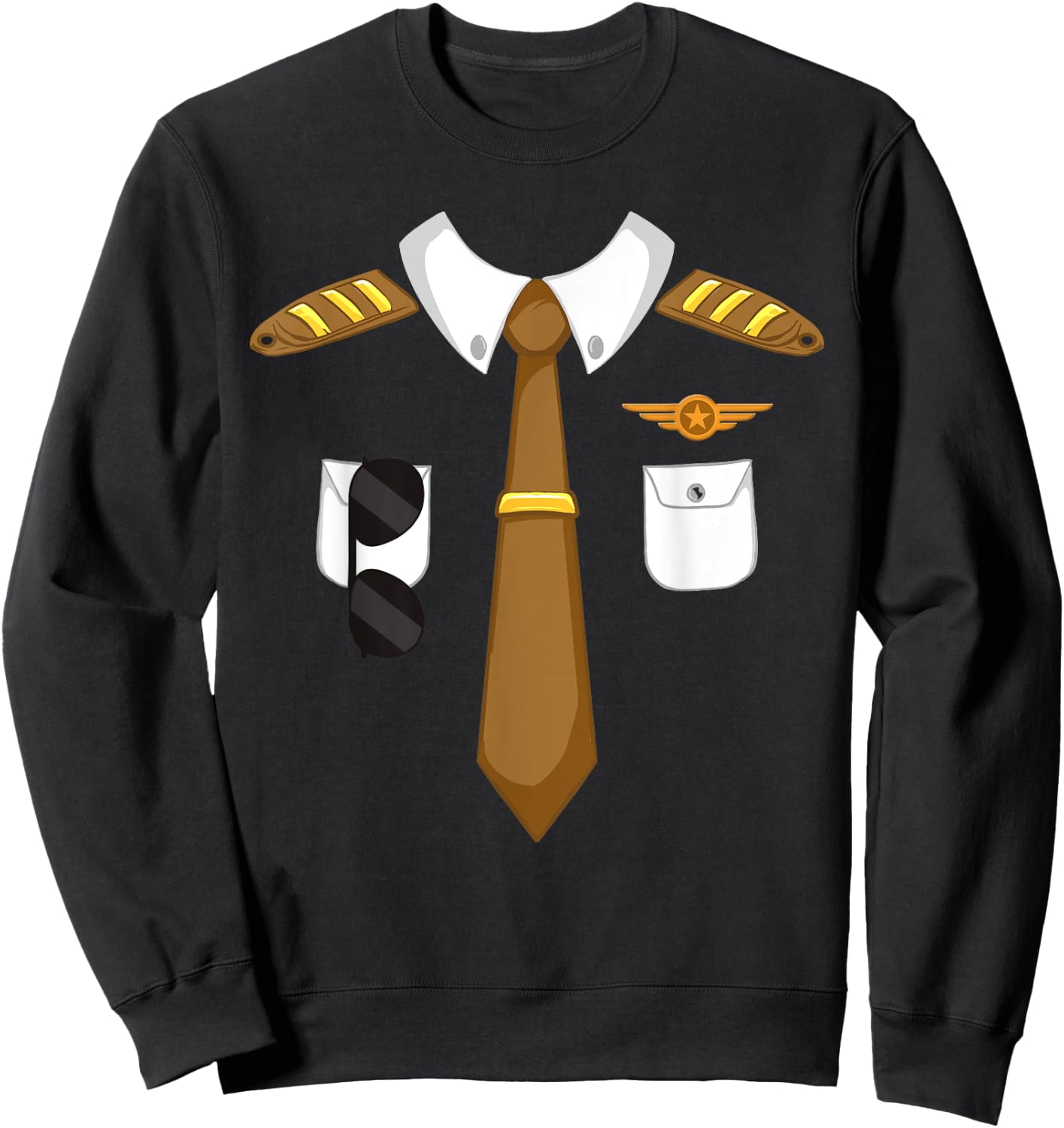 Airline Pilot Costume - Aviation Airplane Aircraft Lover Sweatshirt - Sweatshirt | Black