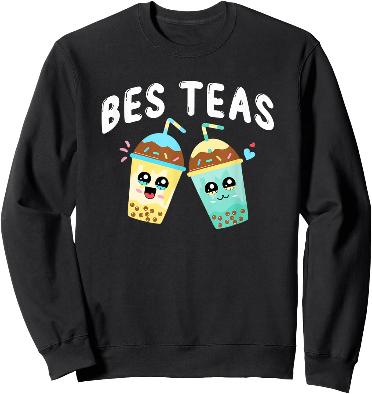 Bes-Teas Besties - Best Friends Bubble Tea Boba Tea Besteas Sweatshirt - Sweatshirt | Black