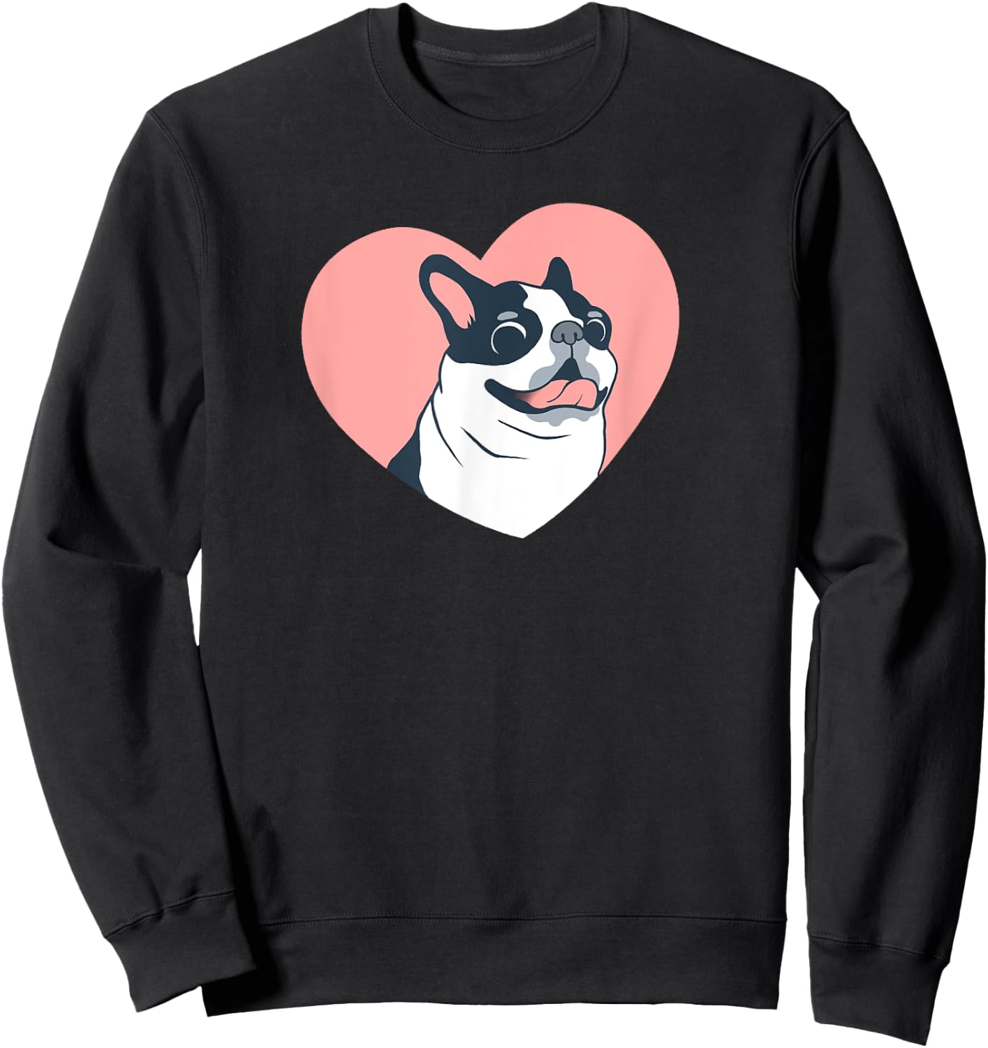 Cute Boston Terrier Dog Love Women Kids Sweatshirt - Sweatshirt | Black