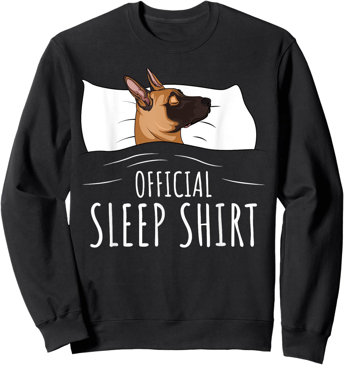Official Sleep Shirt Malinois Dog Sweatshirt - Sweatshirt | Black