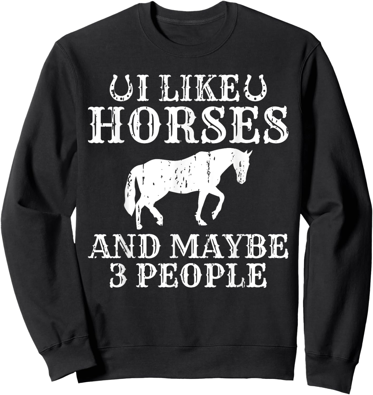 I like Horses and maybe 3 People Horse Riding Sweatshirt - Sweatshirt | Black