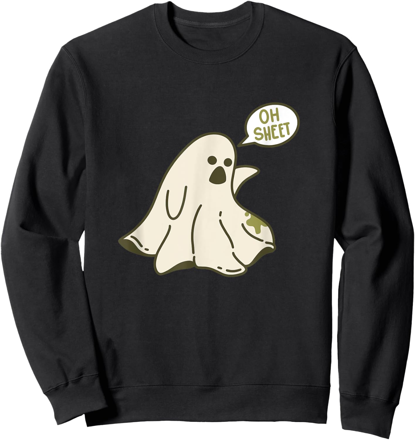 Oh Sheet, Ghost of Halloween Costume Fun Sweatshirt - Sweatshirt | Black