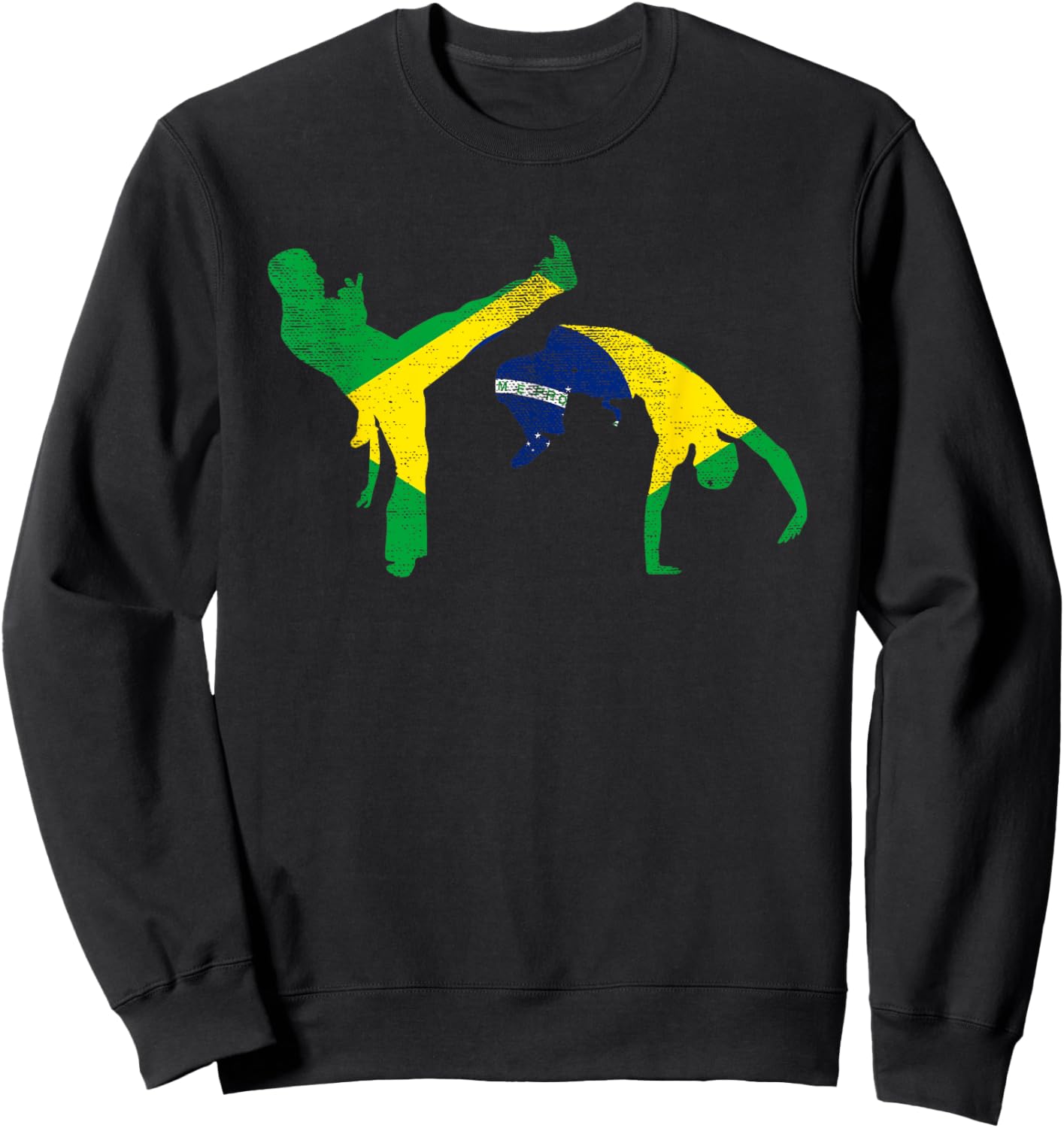 Brazil Flag Capoeira Dancer MMA Afro Brazilian Kick Fighter Sweatshirt - Sweatshirt | Black