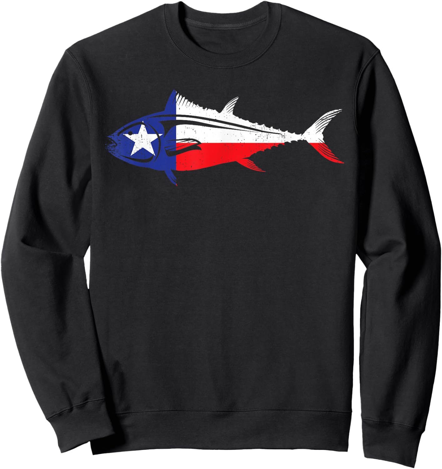 Texas Tuna Fishing Texan Tuna Fisherman Tuna Fish Texas Flag Sweatshirt - Sweatshirt | Black
