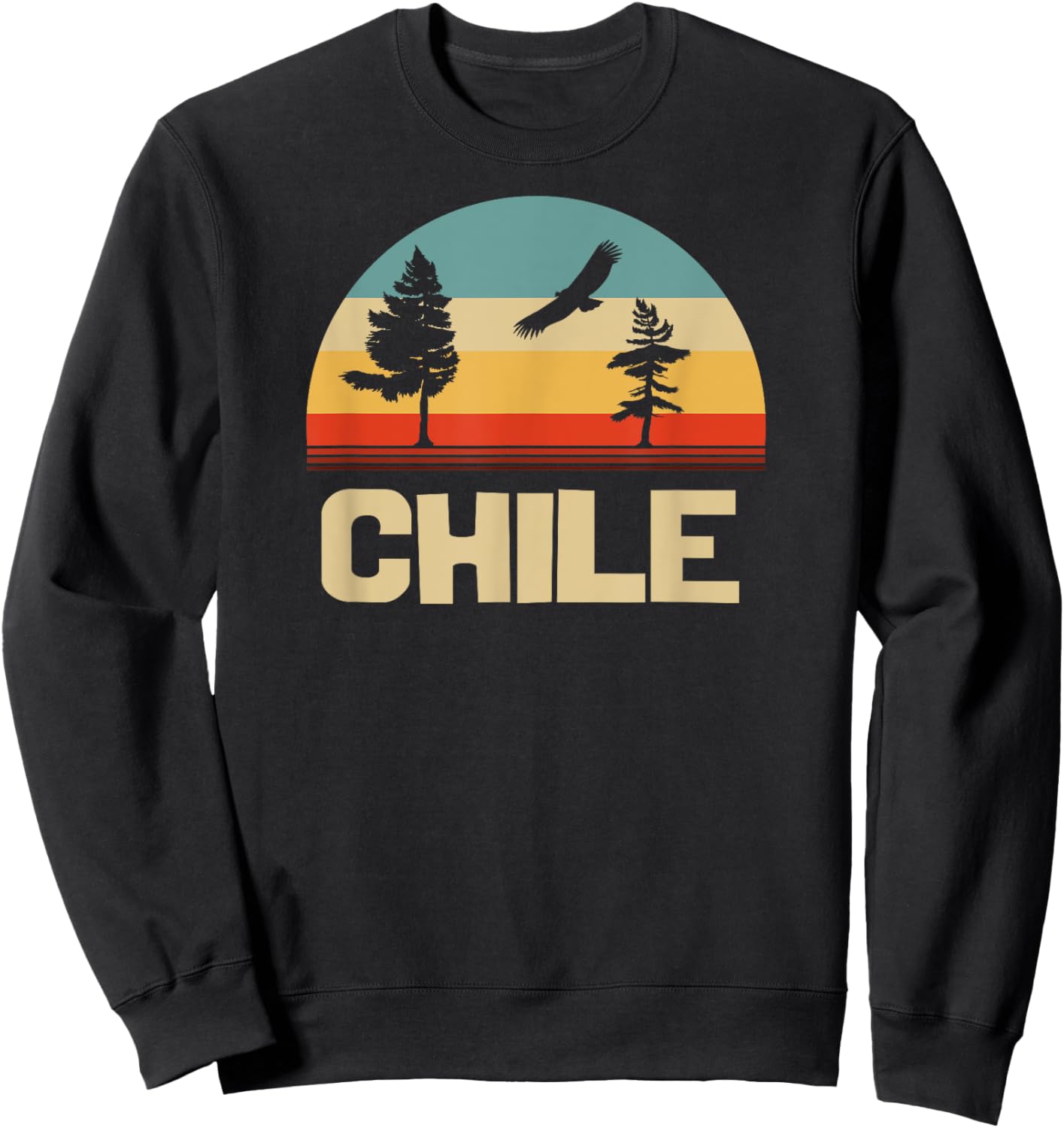Retro Colours Mountains and Mountains Chile Sweatshirt - Sweatshirt | Black