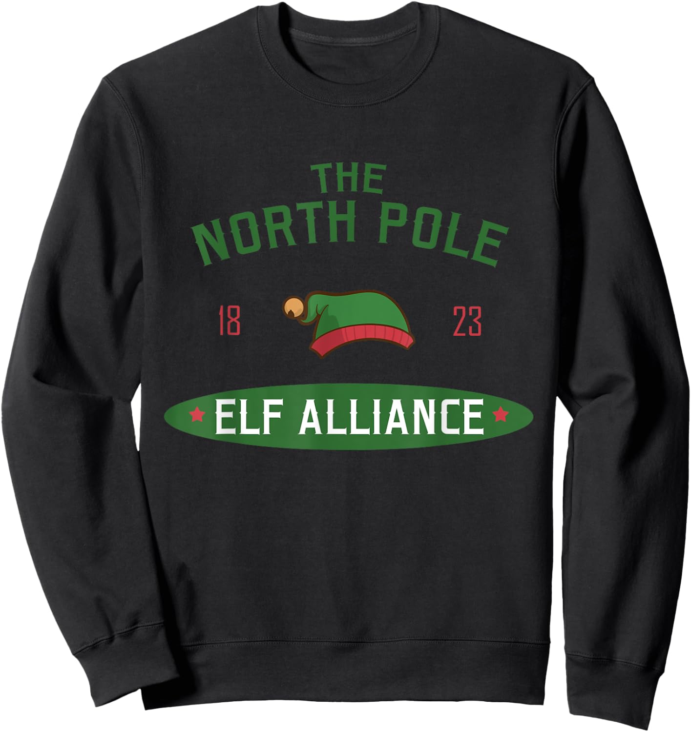 The North Pole Elf Alliance - Santa’s Helper - Elf Christmas Sweatshirt - Sweatshirt | Black