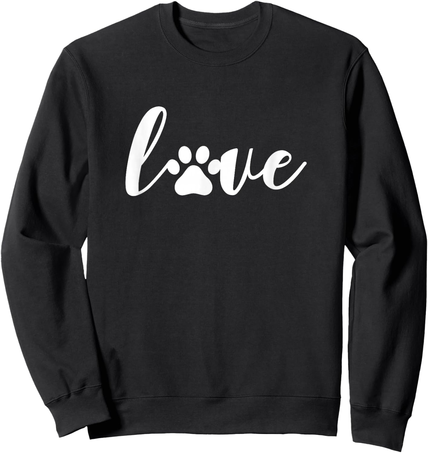 Paw Print Love Heart Funny Cool Dog Cat Mom Pet Animal Lover Small Sweatshirt - Sweatshirt | Black