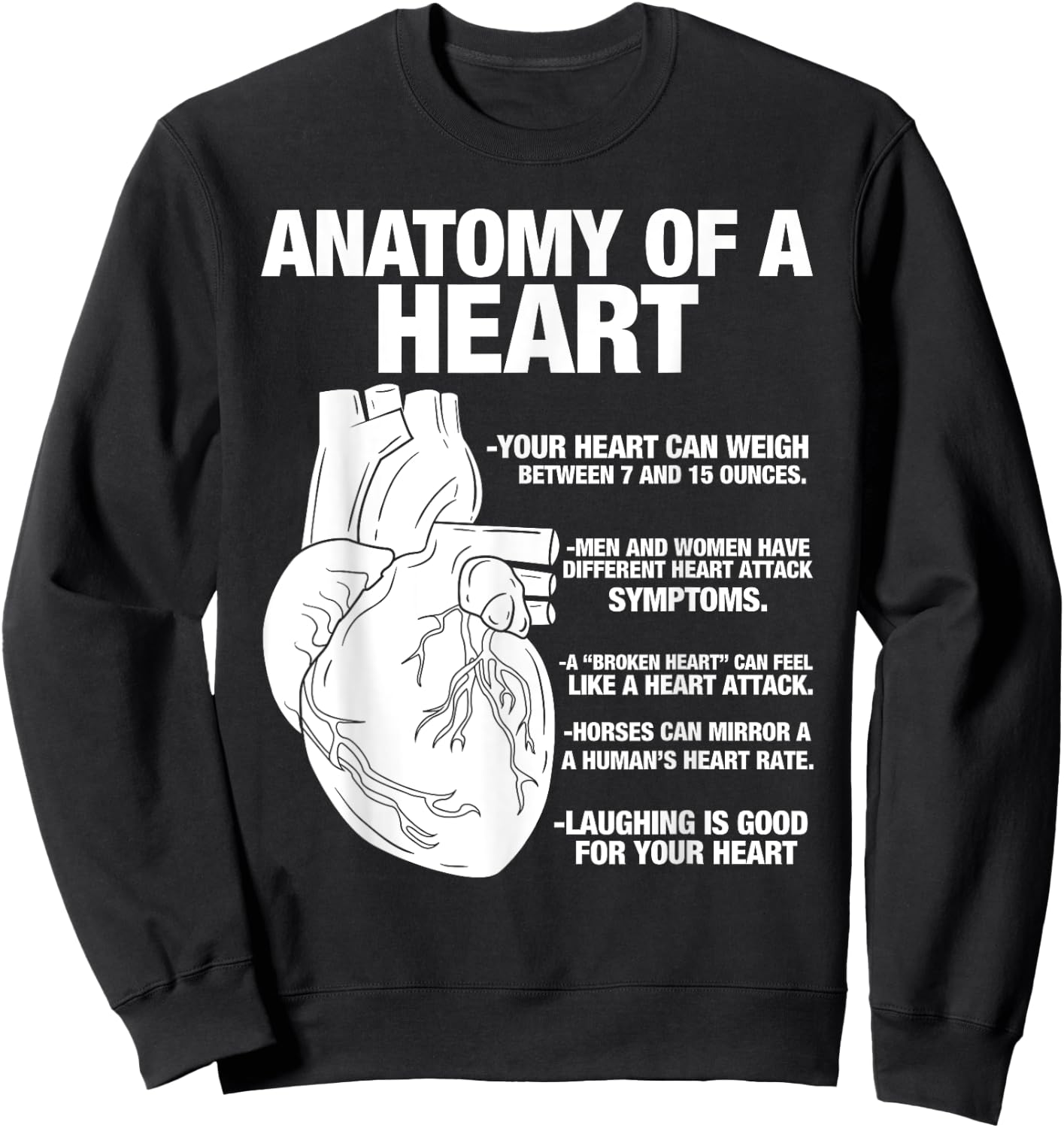 Anatomical Heart - Cool Cardiologist Design Sweatshirt - Sweatshirt | Black