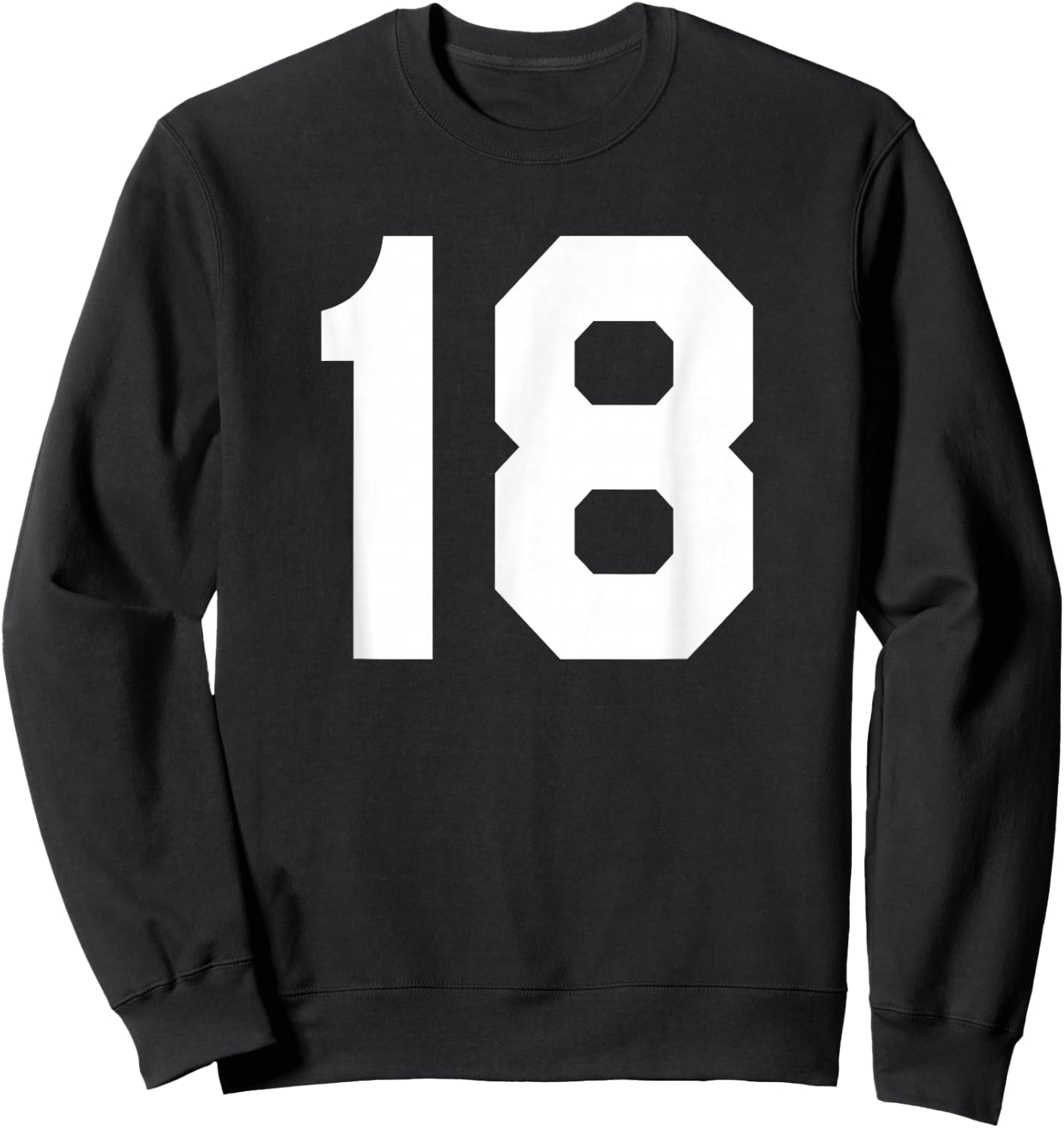 Number 18 Sports Jersey Front and Back Team Player Sweatshirt - Sweatshirt | Black
