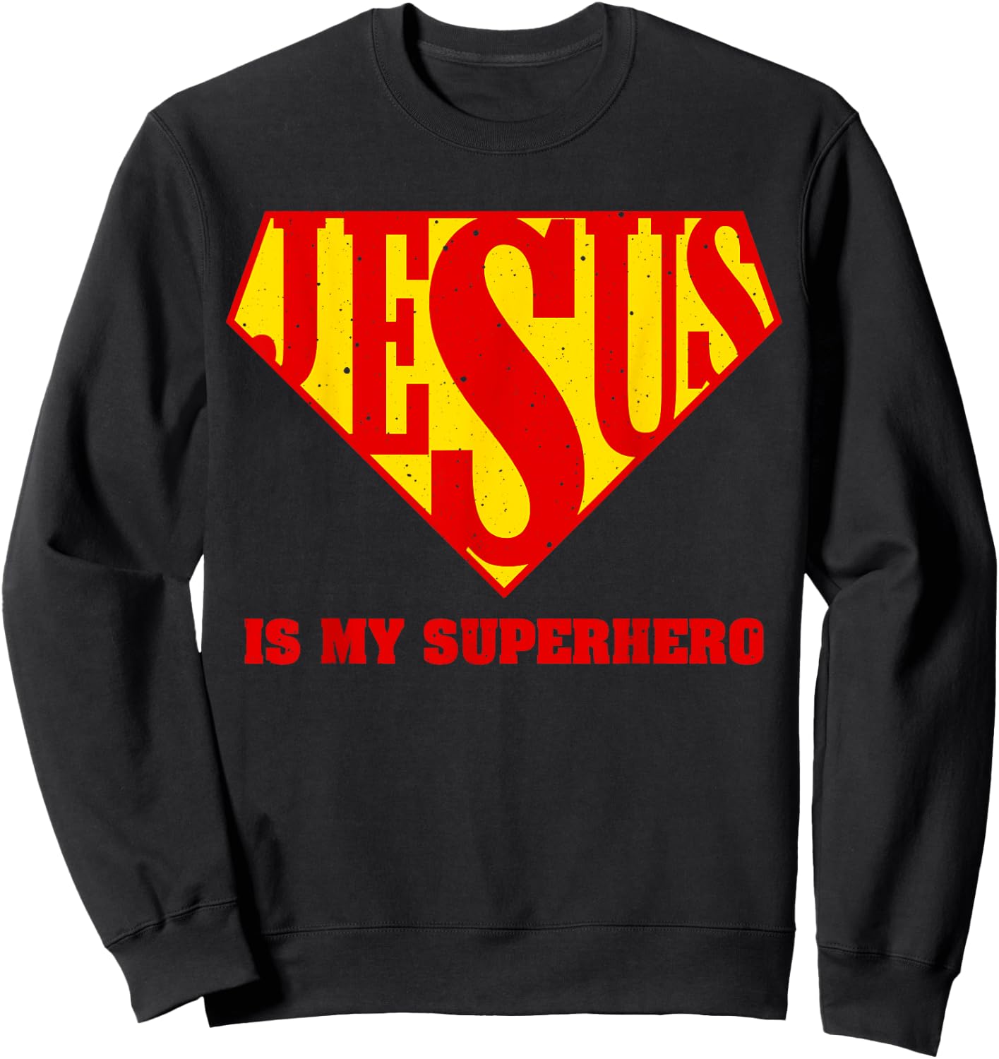 Cute Jesus Design For Boys Men Women Jesus Superhero Faith Sweatshirt - Sweatshirt | Black