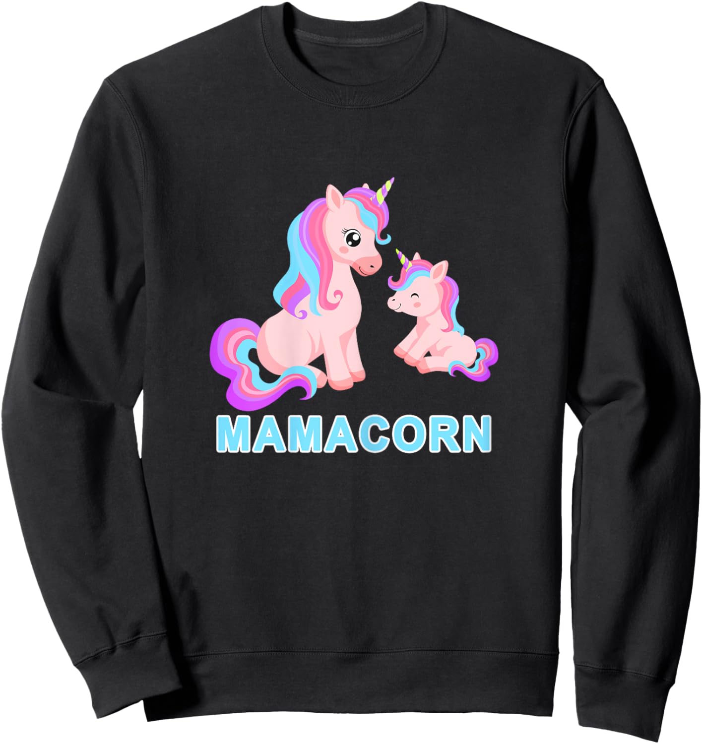 Kawaii Mamacorn Unicorn Mom Unicorn Mommy Loving Mama Sweatshirt - Sweatshirt | Black