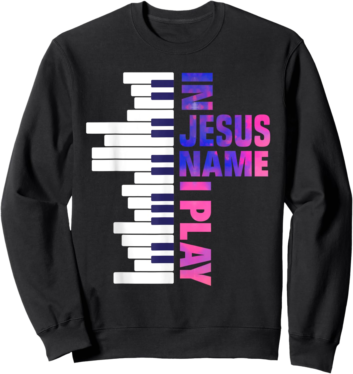 Christian Jesus Piano Player Pianist Keyboard Player Piano Sweatshirt - Sweatshirt | Black