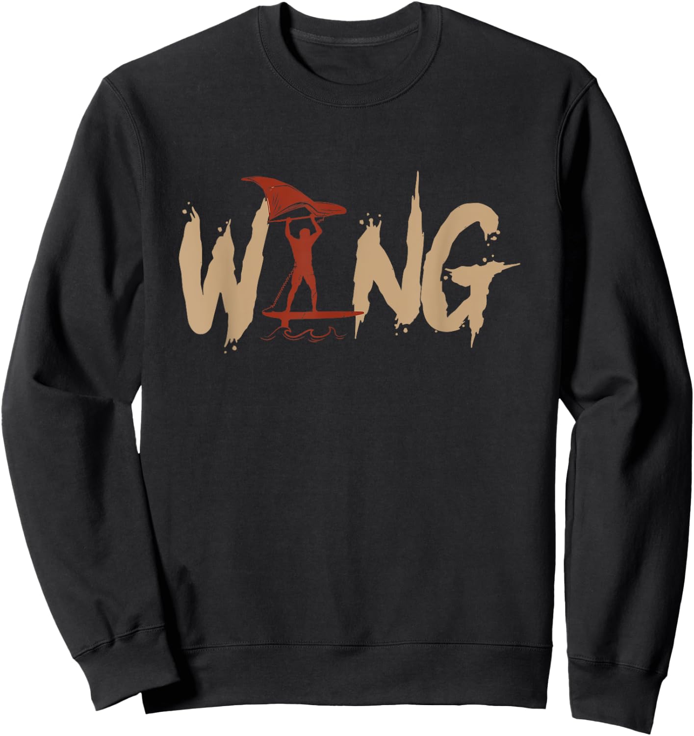 Wing Foiling Wing Surf Wing Foil Wingfoil Sweatshirt - Sweatshirt | Black