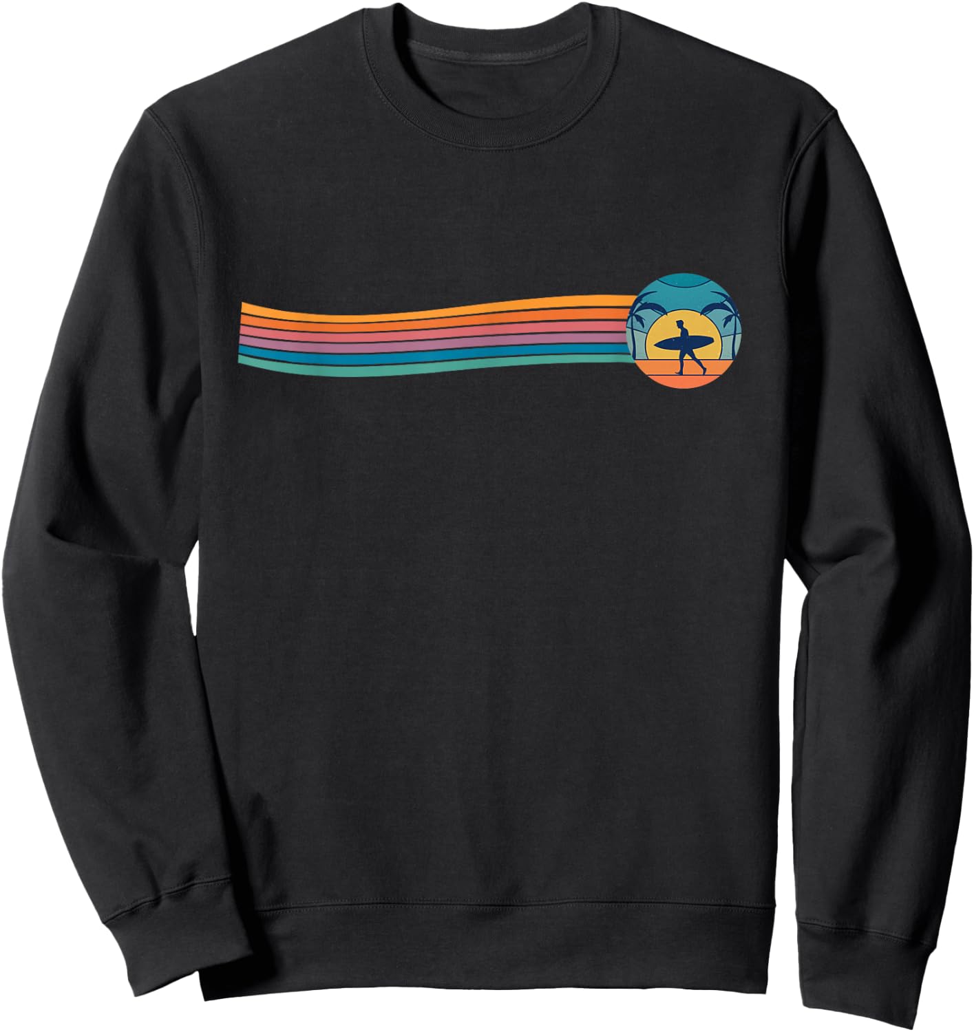 Surfboard Surf Surfer Surfboarder Retro Vintage Sweatshirt - Sweatshirt | Black