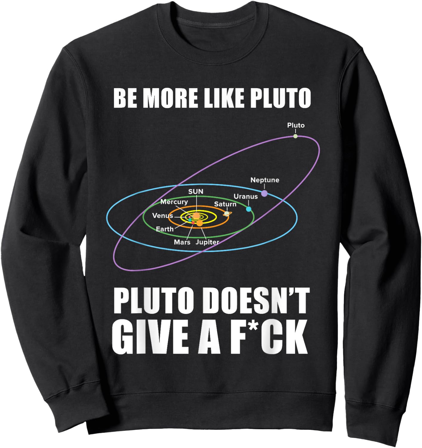 Pluto Doesnt give a fuck Gift, Astronomy& Space Scientist Sweatshirt - Sweatshirt | Black