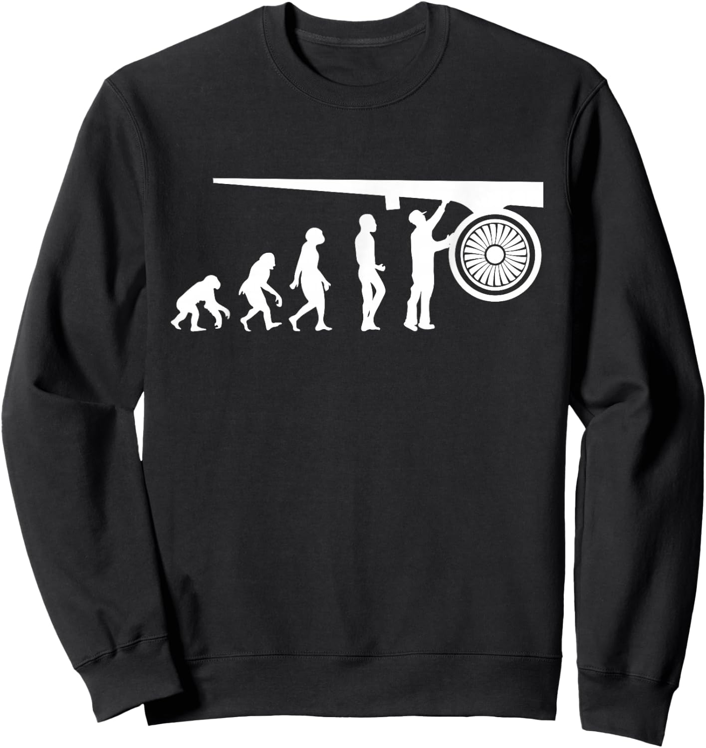 Aircraft Maintenance - Aviation Technician Airplane Engine Sweatshirt - Sweatshirt | Black