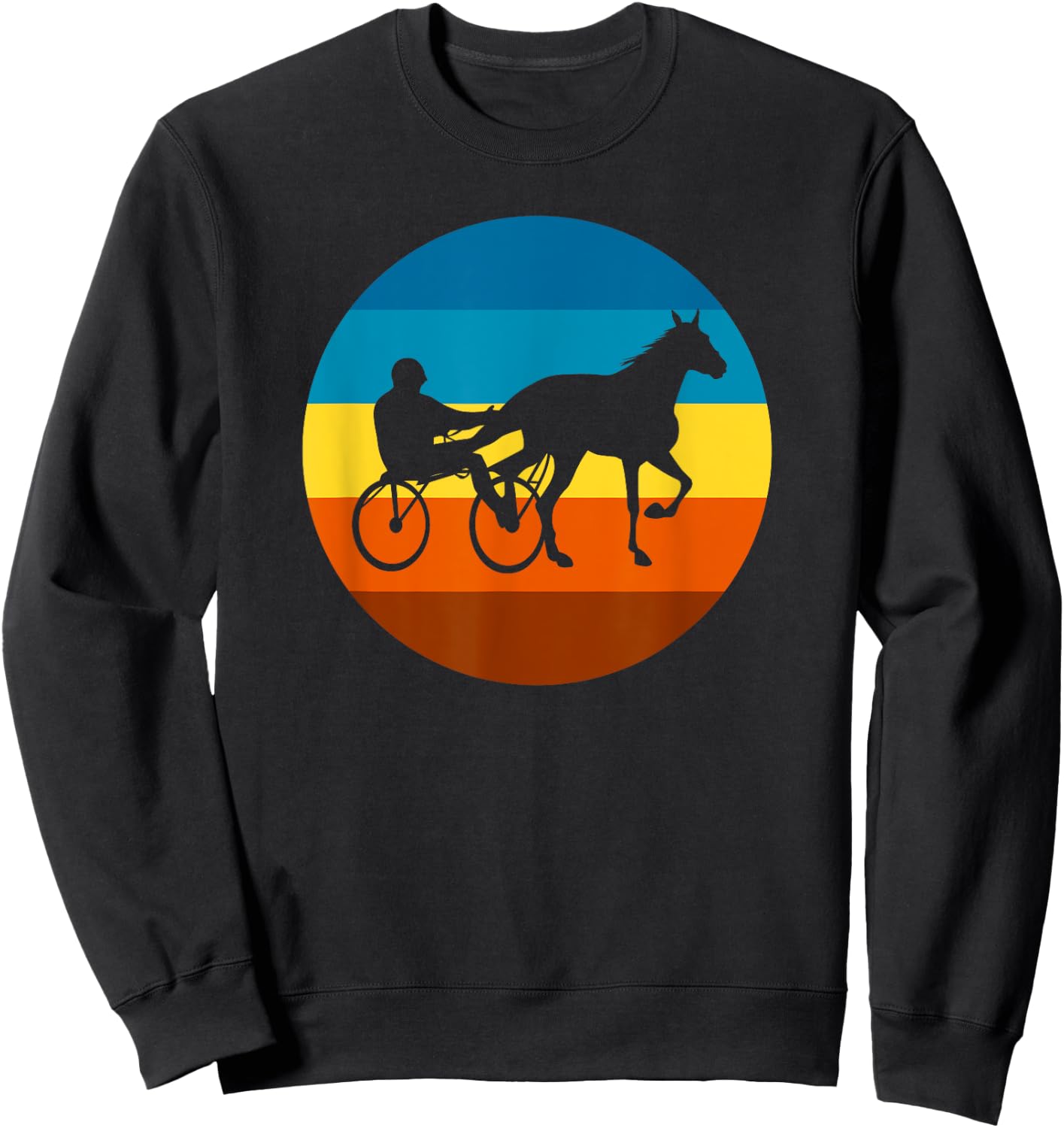 Harness Racing Retro Sunset Horse Race - Harness Racers Sweatshirt - Sweatshirt | Black