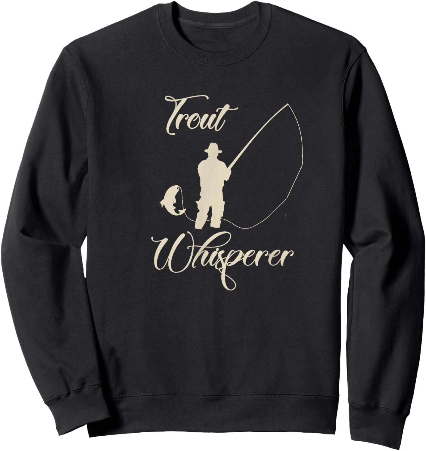 Trout Fishing "Trout Whisperer" fly fishing Sweatshirt - Sweatshirt | Black