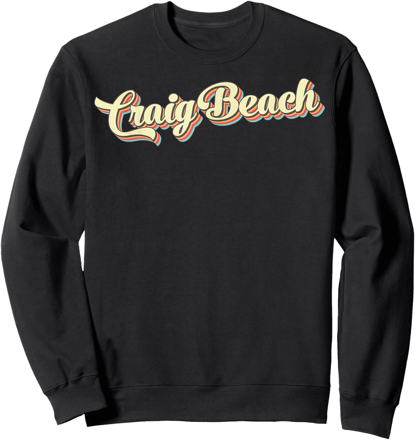 Craig Beach Retro Art Baseball Font Vintage Women Kids Sweatshirt - Sweatshirt | Black