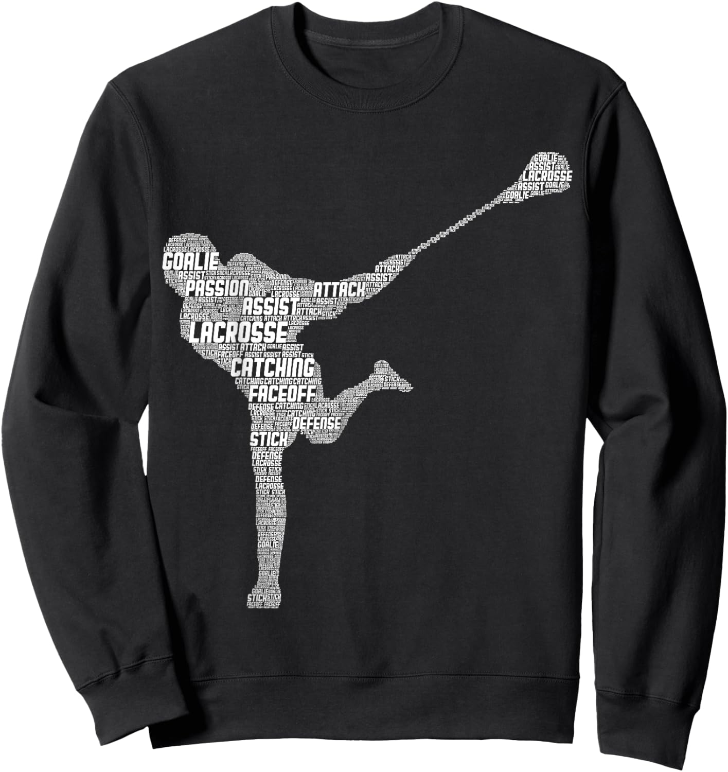 Lacrosse Player Youth Kids Boys Men Sweatshirt - Sweatshirt | Black