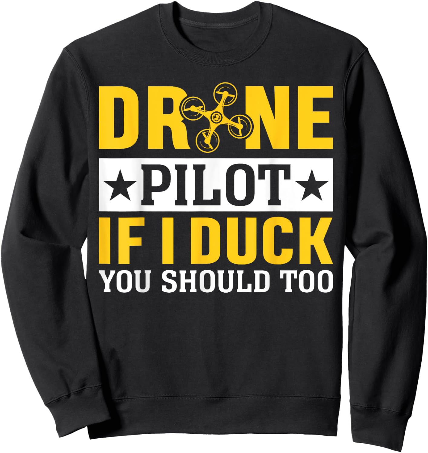 Funny Drone Pilot Design Women Kids Drone Operator Sweatshirt - Sweatshirt | Black