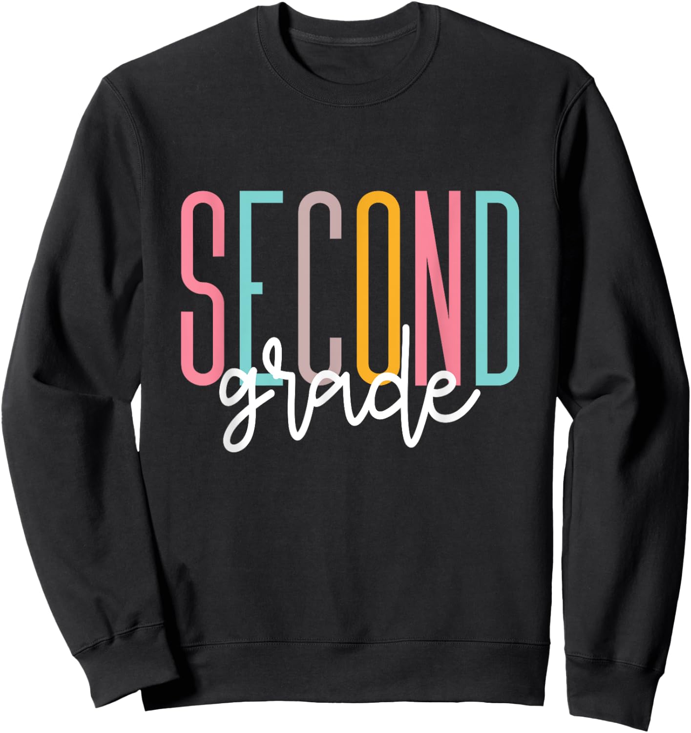 Second Grade Girls Boys Teacher Team 2nd Grade Squad Sweatshirt - Sweatshirt | Black