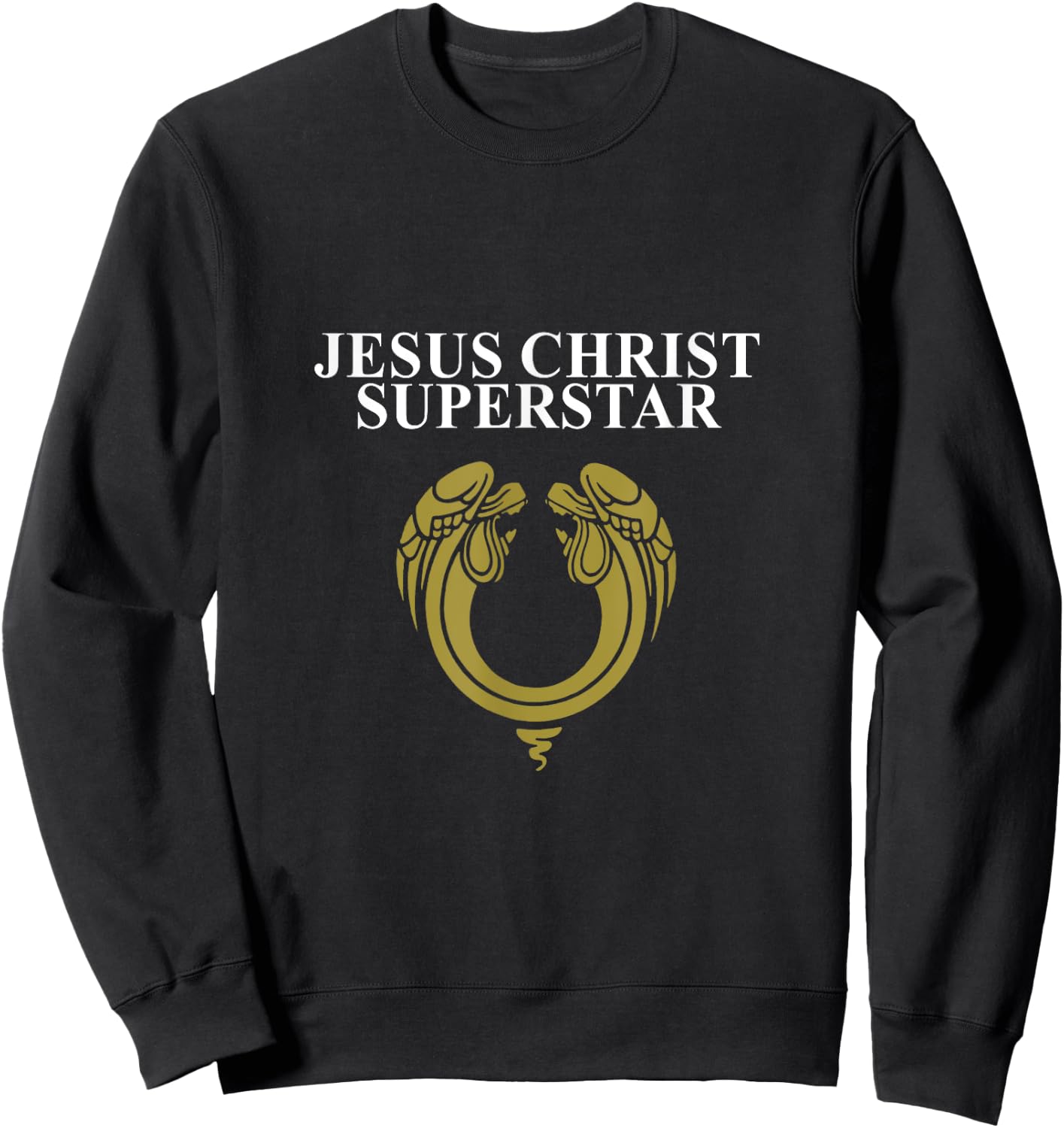 Andrew Lloyd Webber Official 'Jesus Christ Superstar' 1970 Classic Logo Brown Adult X-Small Classic Fit Short Sleeve Cotton Sweatshirt - Sweatshirt | Black