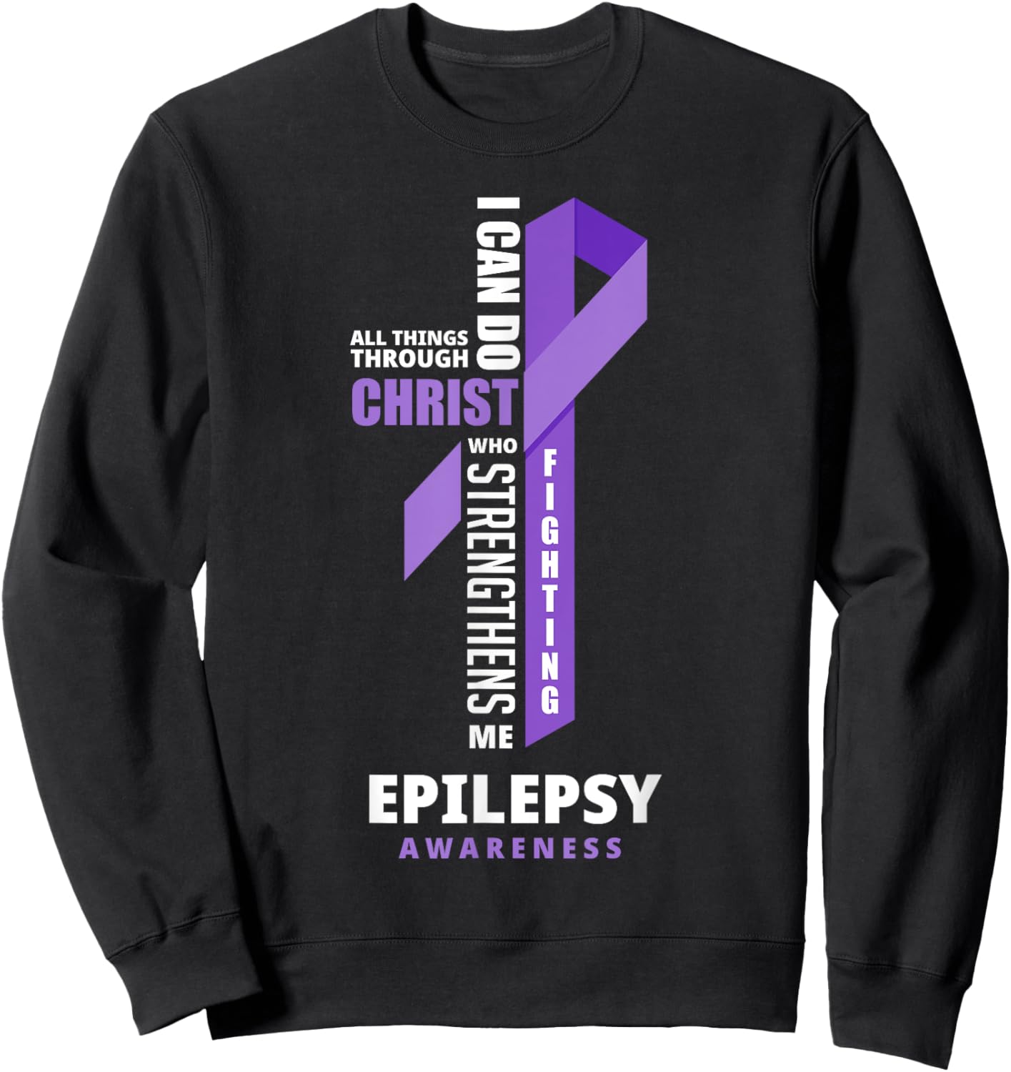 Epilepsy Warrior God Jesus Christ Epilepsy Awareness Sweatshirt - Sweatshirt | Black