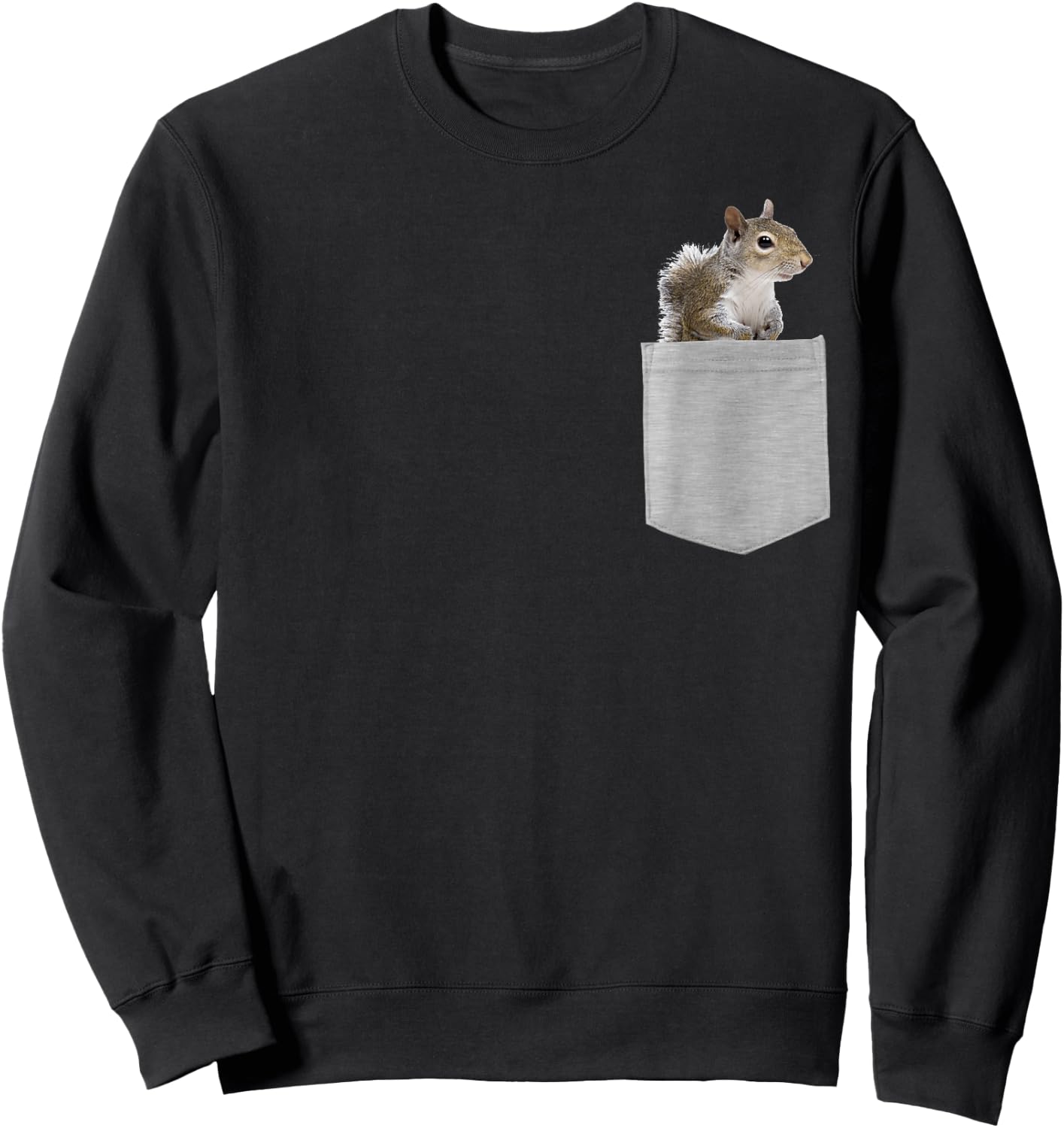 Animal in Your Pocket Grey Squirrel Sweatshirt - Sweatshirt | Black