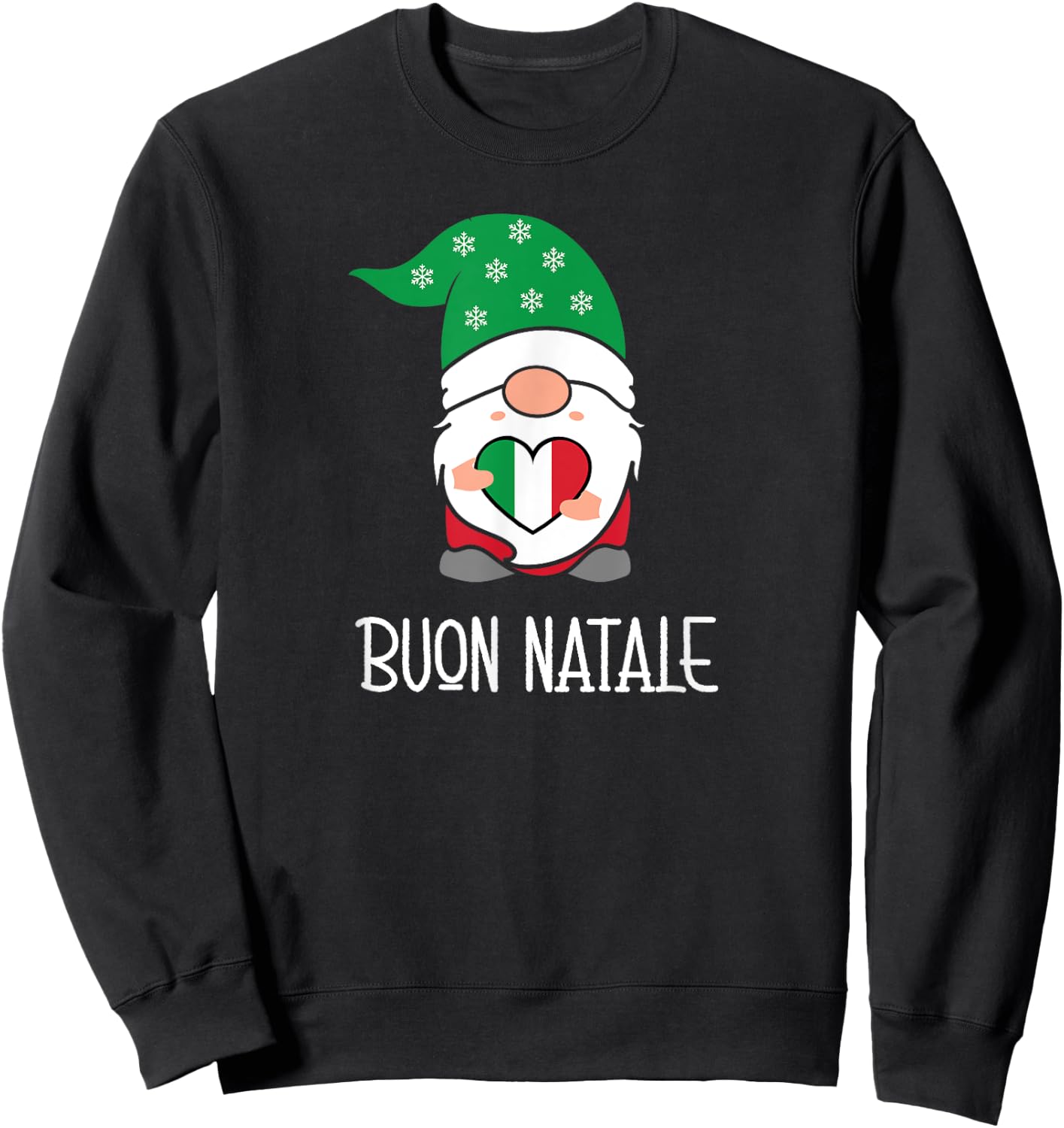 Buon Natale Italian Christmas Gnome Sweatshirt - Sweatshirt | Black