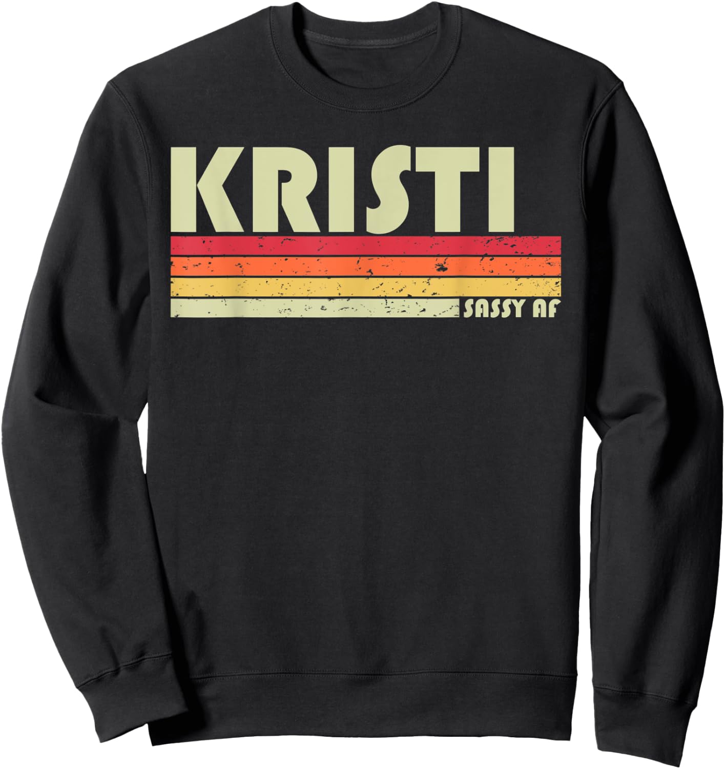 KRISTI Gift Name Personalized Retro Vintage 80s 90s Birthday Sweatshirt - Sweatshirt | Black