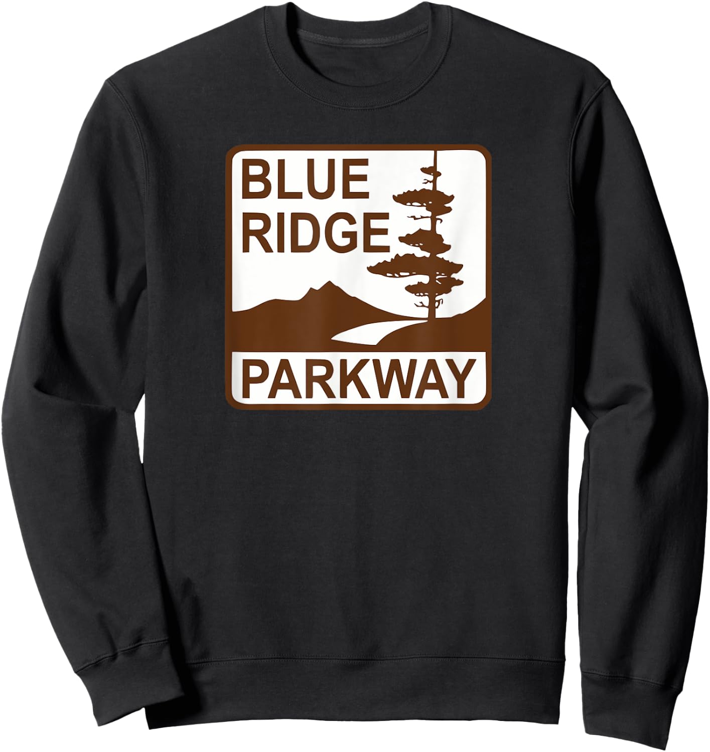 Blue Ridge Parkway Road Sign Sweatshirt - Sweatshirt | Black