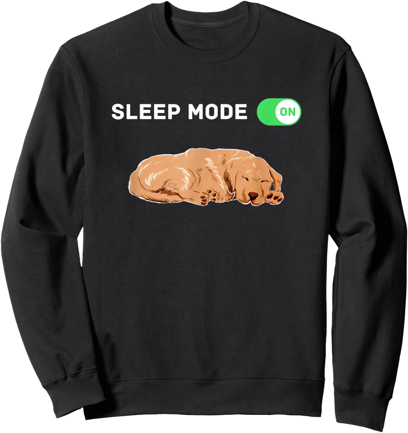Sleep Mode On, Dog Merch, Dog Pajamas, Golden Retriever PJ's Men Women Girls Kids Sweatshirt - Sweatshirt | Black