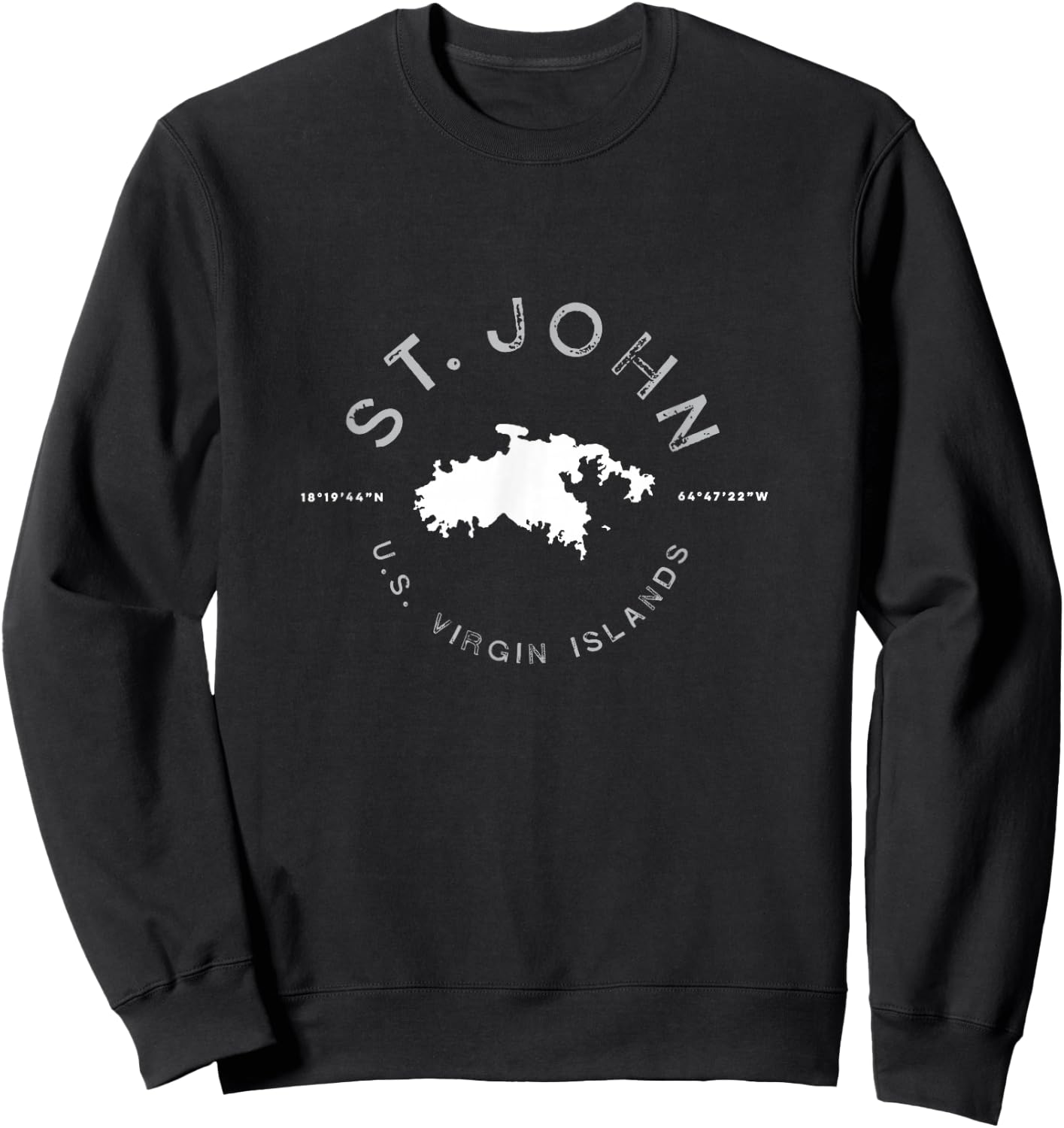 St. John USVI Vintage Retro Graphic T shirt Sweatshirt - Sweatshirt | Black
