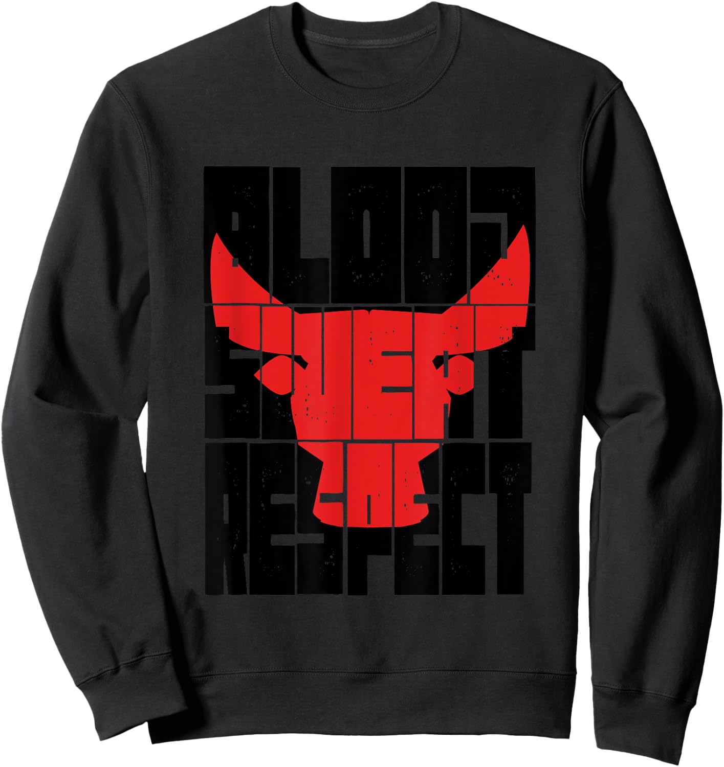 Blood Sweat Respect Motivational Gym Fitness Fighting Spirit Sweatshirt - Sweatshirt | Black