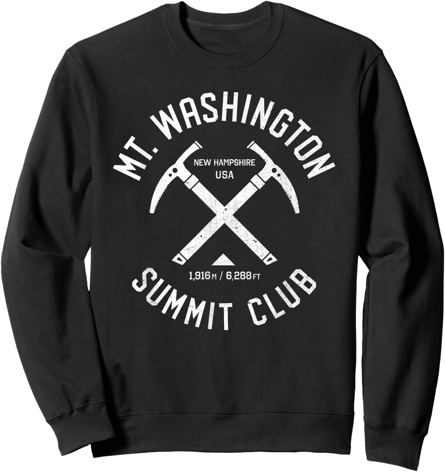 Mt Washington Summit Club | I climbed Mt Washington | Distre Sweatshirt - Sweatshirt | Black