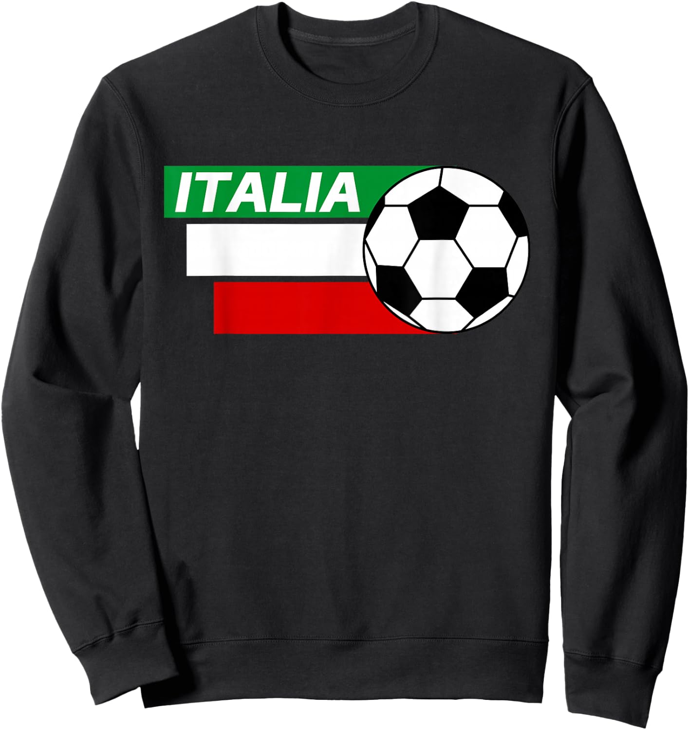 Italy Soccer shirt. Italian flag colors soccer Sweatshirt - Sweatshirt | Black