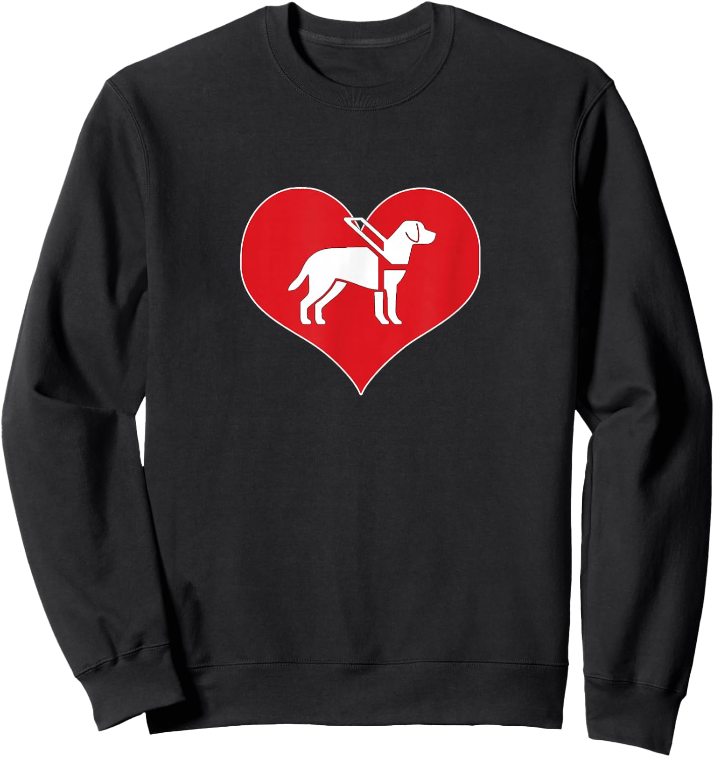 Guide Dog Love! Low Vision, Blind Sweatshirt - Sweatshirt | Black