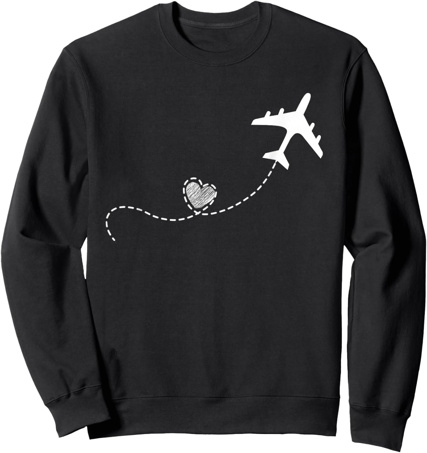 Heart Plane | Pilot Aviation | Airplane Sweatshirt - Sweatshirt | Black