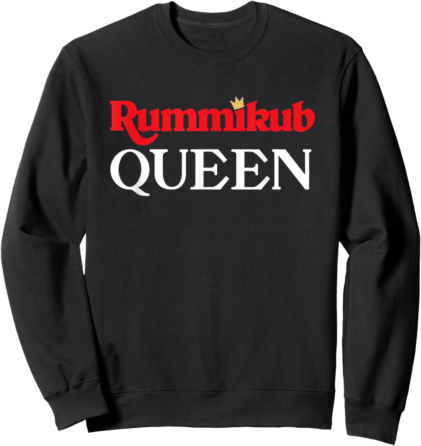 Rummikub Queen Logo with Royal Crown Sweatshirt - Sweatshirt | Black