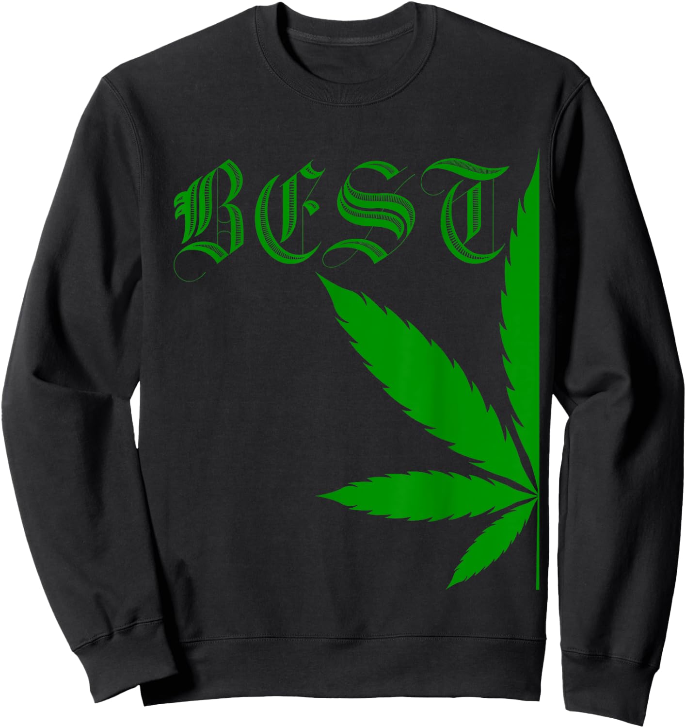 Matching Best Buds Couples Gift BFF Marijuana Leaf Weed Sweatshirt - Sweatshirt | Black