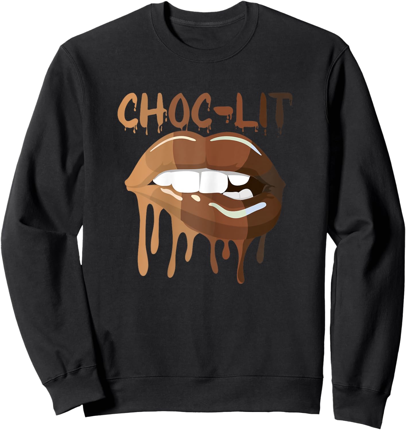 Cool Melanin Girl Lips Graphic , Black Girls Magic Style Sweatshirt - Sweatshirt | Black