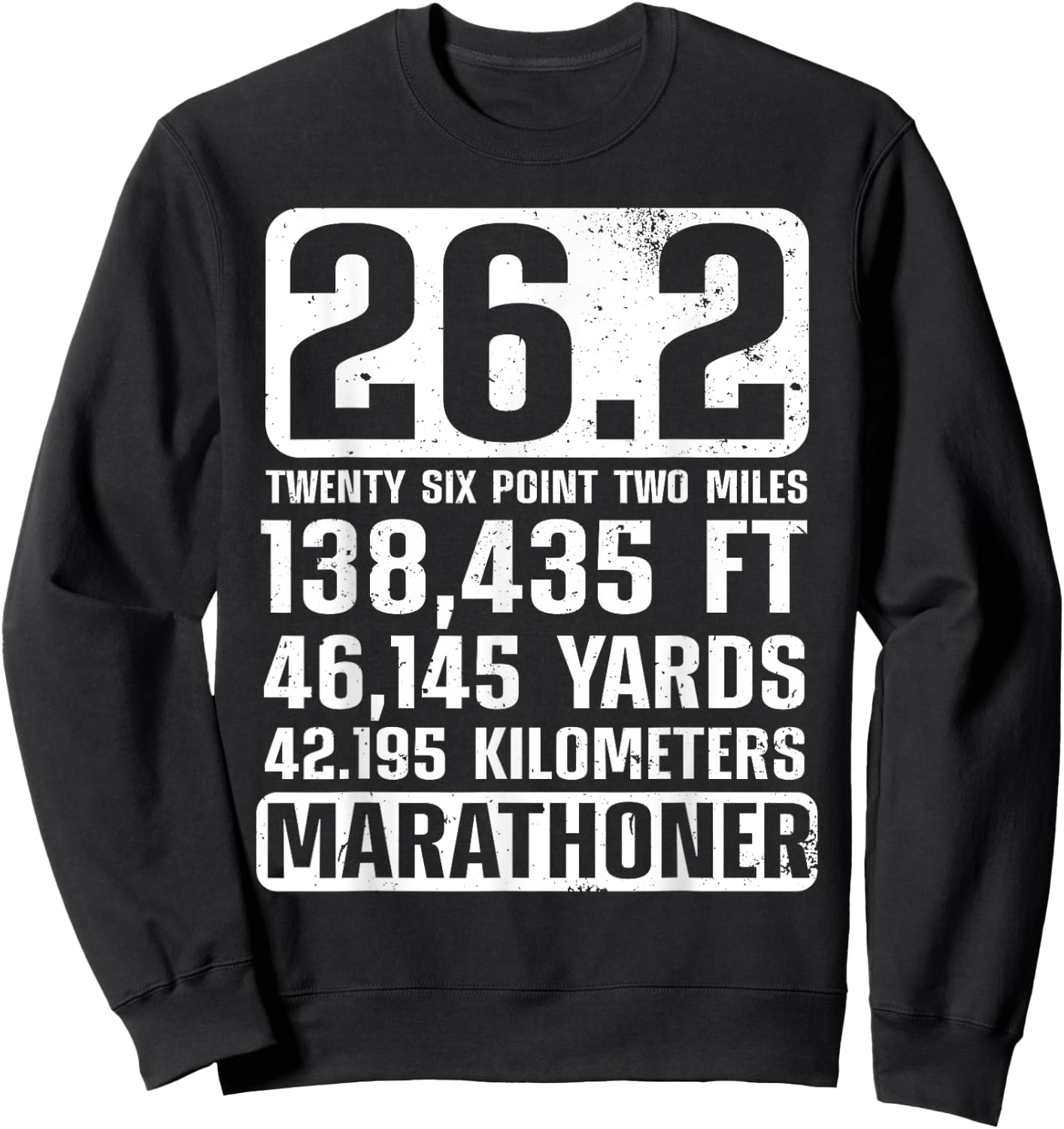 Cool Marathon Art Men Women Marathoner Running 26.2 Finisher Sweatshirt - Sweatshirt | Black
