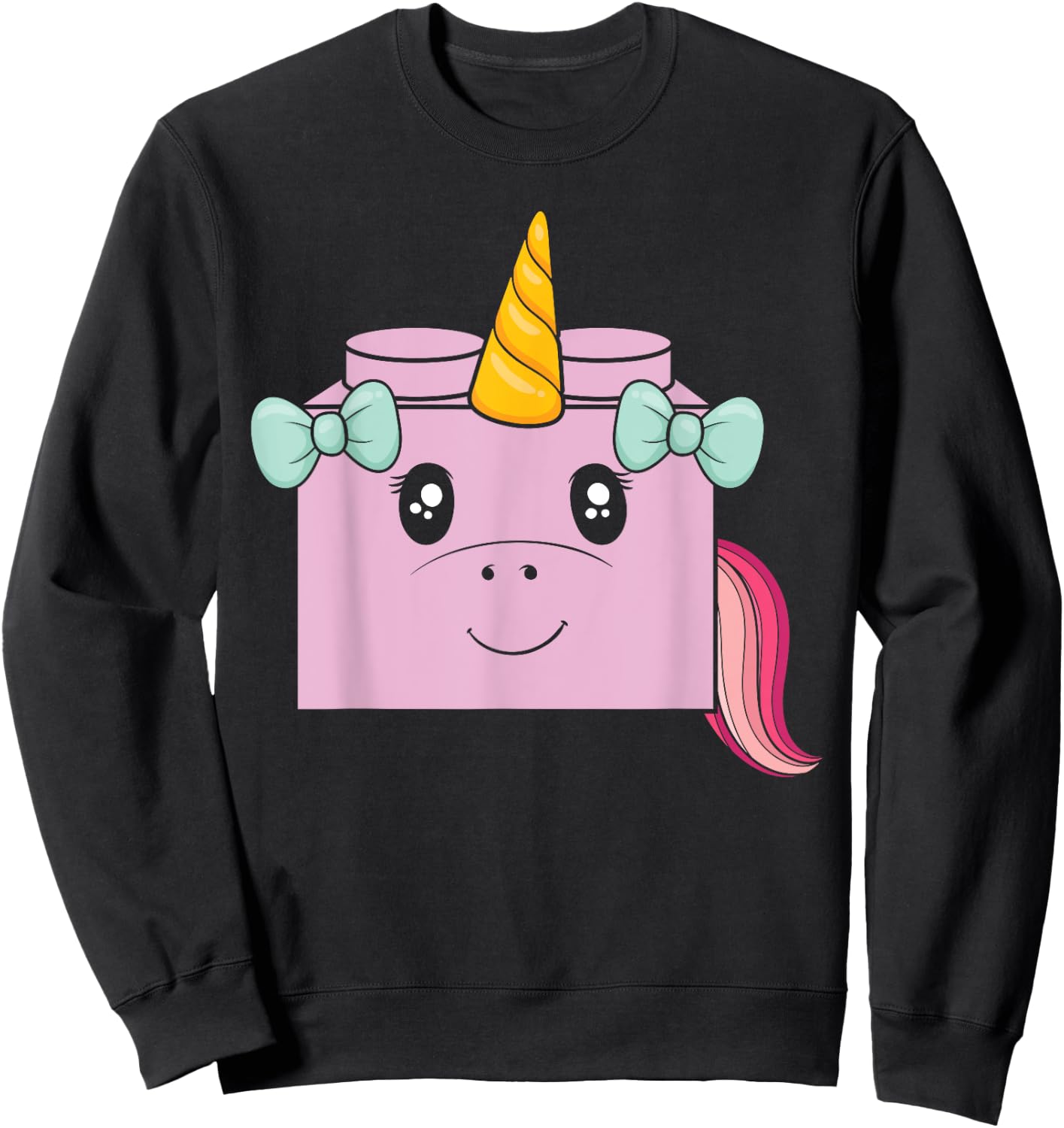 Unicorn Lover Master Builder Bricks Building Blocks Sweatshirt - Sweatshirt | Black