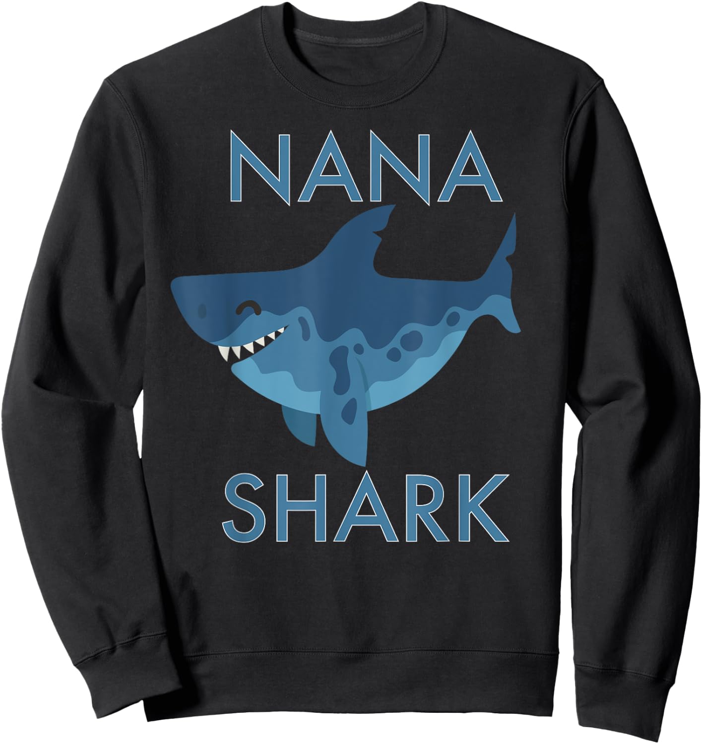 Cute Nana Shark Grandma Matching Family Sweatshirt - Sweatshirt | Black