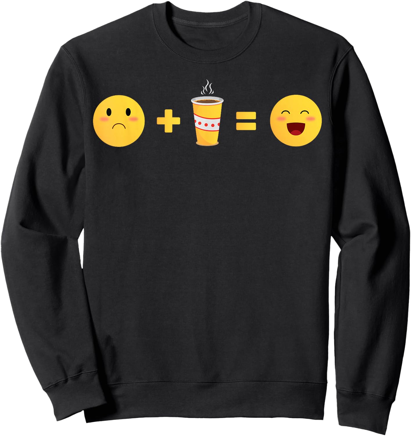 Mood - Coffee - Face Math - Emoticon - Sadboi - Smile Sweatshirt - Sweatshirt | Black