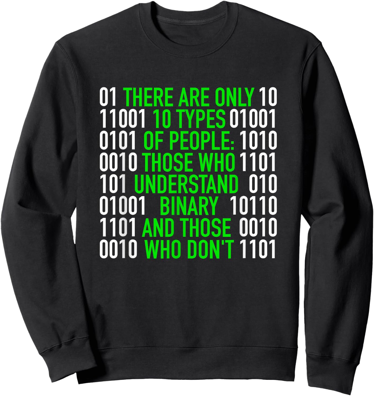 There are only 10 Types of People Binary Sweatshirt - Sweatshirt | Black