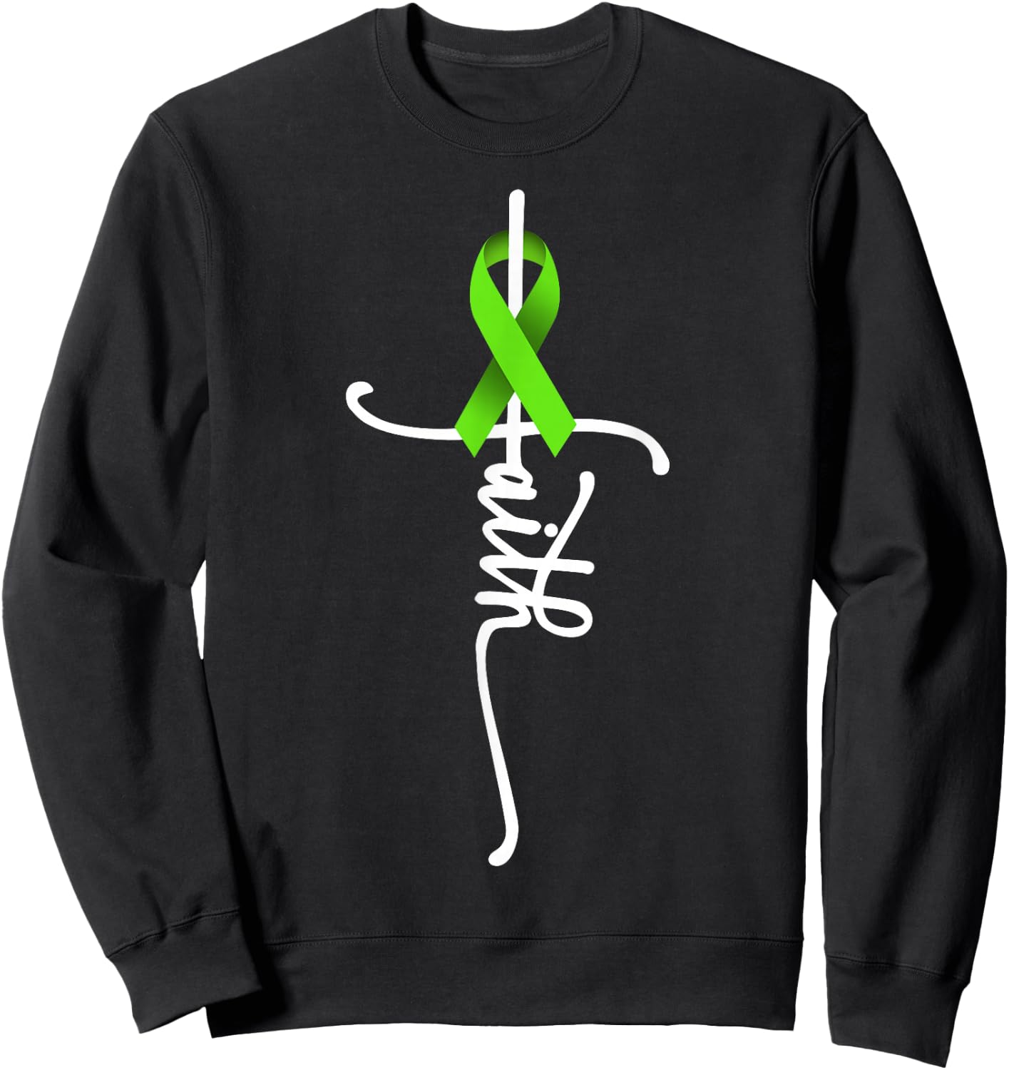 Non-Hodgkin Lymphoma Cancer Faith Cancer Awareness Support Sweatshirt - Sweatshirt | Black