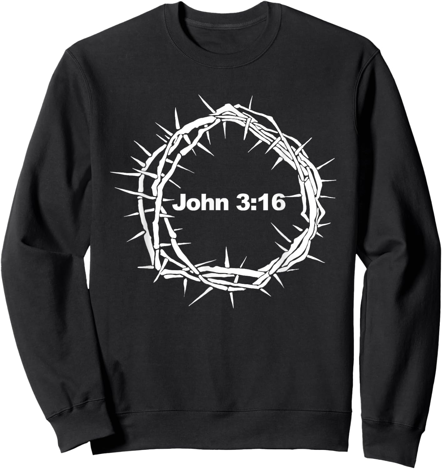 Crown of Thorns John 3:16 Sweatshirt - Sweatshirt | Black