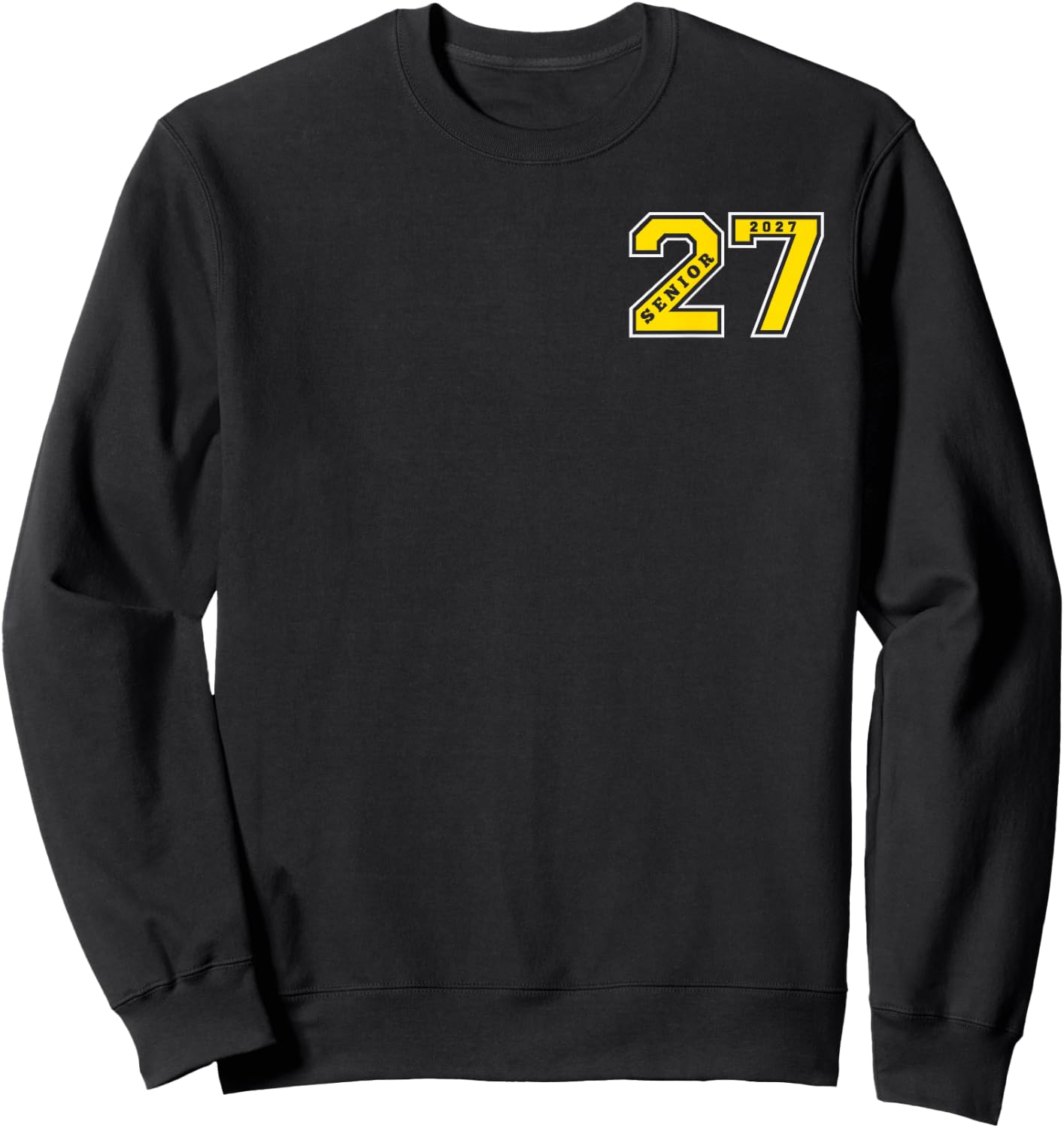Proud DAD 2027 Senior (Front & Back) Gold Senior DAD 27 Sweatshirt - Sweatshirt | Black